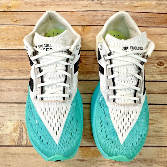 New Balance Womens FuelCell SuperComp Pacer V2 White Turquoise Running Shoes 9 - Picture 3 of 16